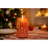 Kép 2/2 - Emocio Magic Snowing nagy üveggyertya, piros 453g