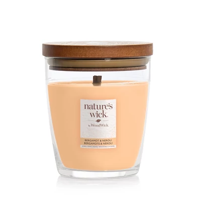 WOODWICK® Nature's Wick Bergamot & Neroli közepes üveggyertya
