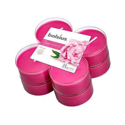 Bolsius Maxi Teamécses 8 db Peony / Bazsarózsa