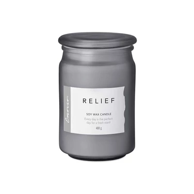 Emocio Üveg Wellness Relief nagy üveggyertya 480g