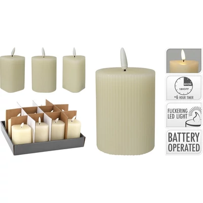 LED gyertya  időzítővel, elefántcsont színben