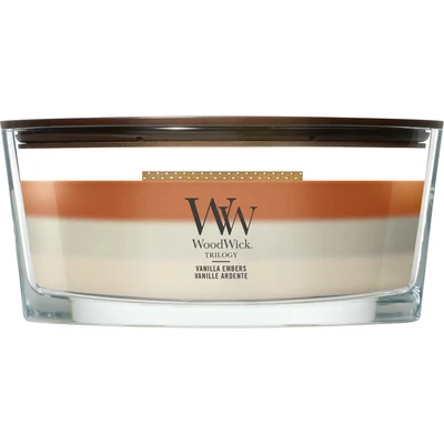 WoodWick® Vanilla Embers trilogy hajógyertya 453g