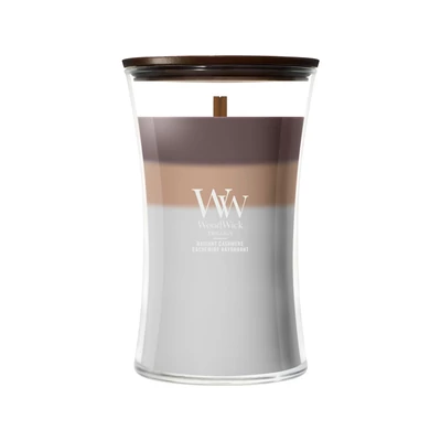 WoodWick® Radiant Cashmere trilogy nagy üveggyertya 610g
