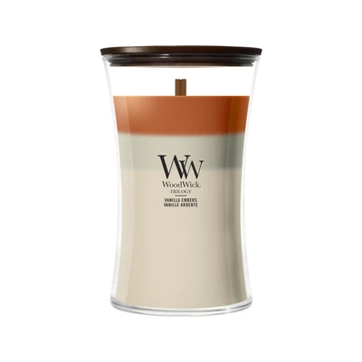 WoodWick® Vanilla Embers trilogy nagy üveggyertya 610g