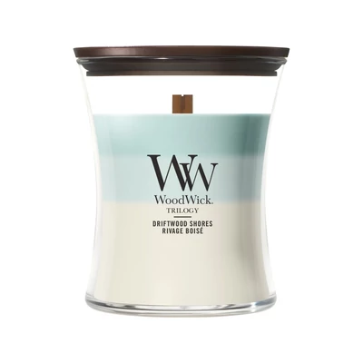 WoodWick® Driftwood Shores trilogy közepes üveggyertya 275g