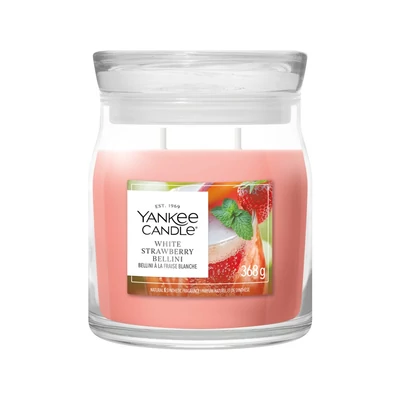 Yankee Candle® WHITE STRAWBERRY BELLINI közepes üveggyertya 368g
