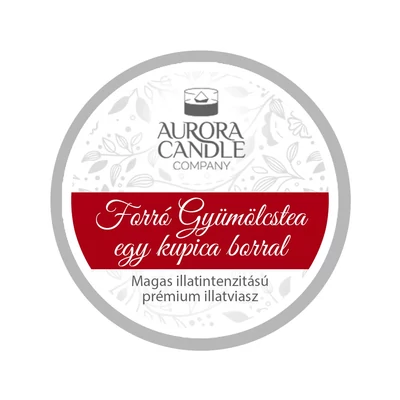 Aurora Candle Forró Gyümölcstea egy kupica borral mini illatviasz