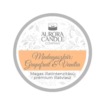 Aurora Candle Madagaszkár: Grapefruit & Vanília mini illatviasz