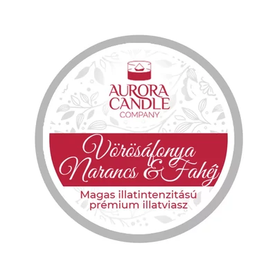 Aurora Candle Vörösáfonya, Narancs & Fahéj mini illatviasz