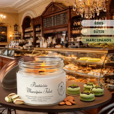 Aurora Candle Pisztáciás Marcipán Falat Vintage illatgyertya 140g