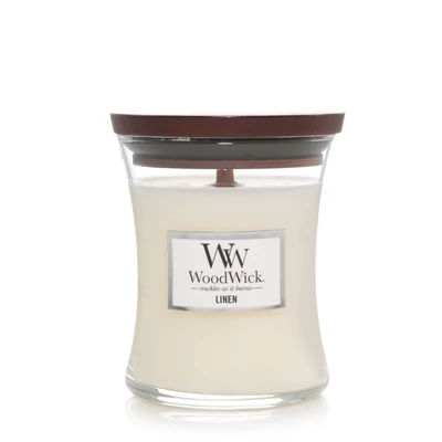WoodWick® Linen közepes üveggyertya