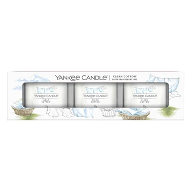 Yankee Candle® Clean Cotton kis üveggyertya szett 3x37g