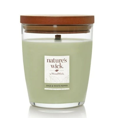 WOODWICK® Nature's Wick Sage & White Pepper közepes üveggyertya 284g