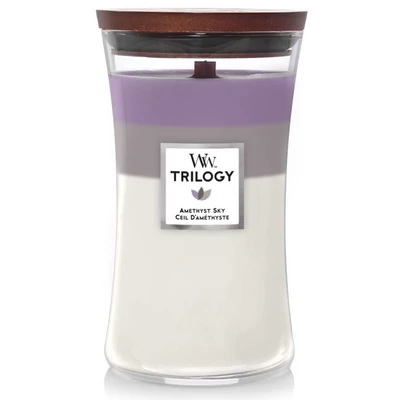 WoodWick® Amethyst Sky trilogy nagy üveggyertya 610g