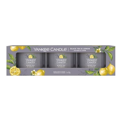 Yankee Candle® Black Tea & Lemon kis üveggyertya szett 3x37g