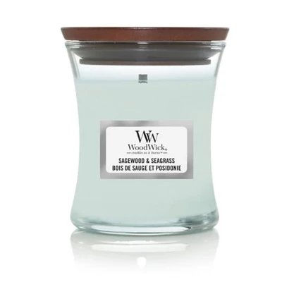 WoodWick® Sagewood & Seagrass kis üveggyertya 85g