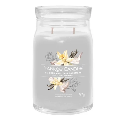 Yankee Candle® Smoked Vanilla & Cashmere nagy üveggyertya 567g