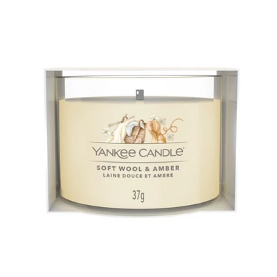 Yankee Candle® Soft Wool & Amber kis üveggyertya 37g