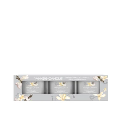 Yankee Candle® Smoked Vanilla & Cashmere kis üveggyertya szett 3x37g