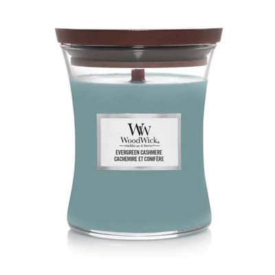 WoodWick® Evergreen Cashmere közepes üveggyertya 275g