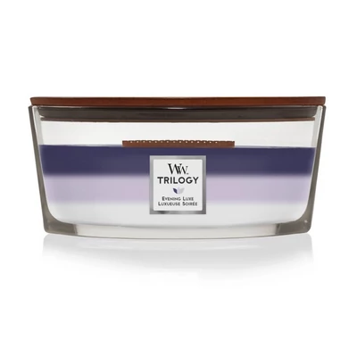 WoodWick® Evening luxe trilogy hajógyertya 453g