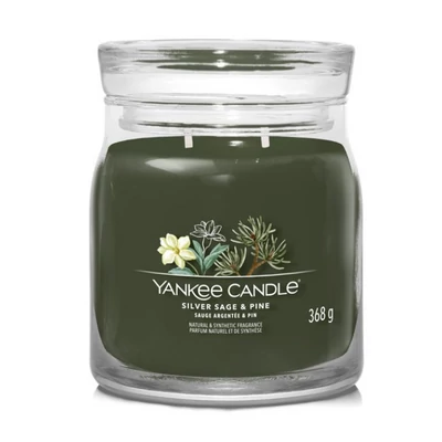 Yankee Candle® Silver Sage & Pine közepes üveggyertya 368g