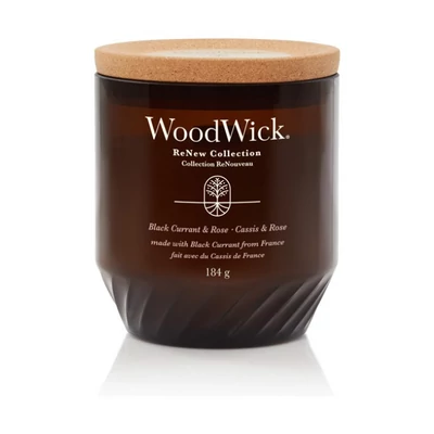 WoodWick® ReNew Black Currant & Rose közepes gyertya 184g