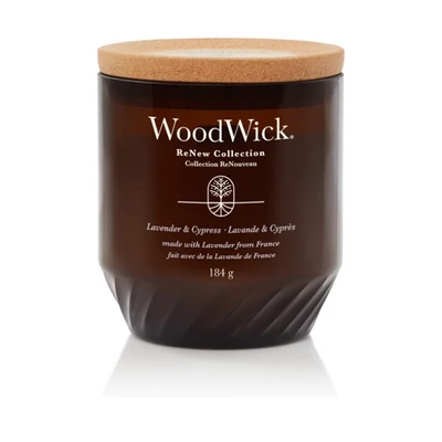 WoodWick® ReNew Lavender & Cypress közepes gyertya 184g