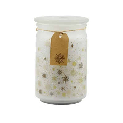 Emocio Magic Snowing nagy üveggyertya 453g