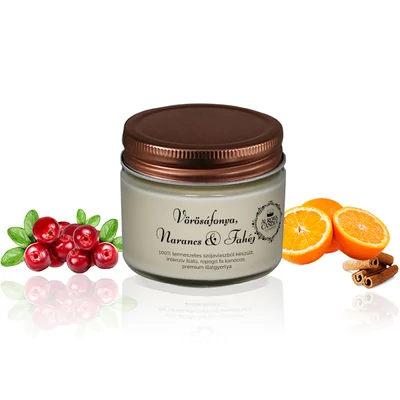 Aurora Candle Vörösáfonya, Narancs & Fahéj Vintage illatgyertya 140g