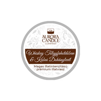 Aurora Candle Whiskey Tölgyfahordóban & Kubai Dohánylevél mini illatviasz