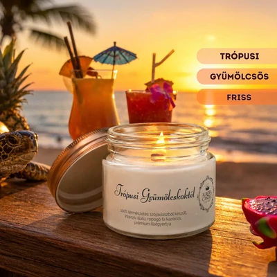Aurora Candle Trópusi Gyümölcskoktél Vintage illatgyertya