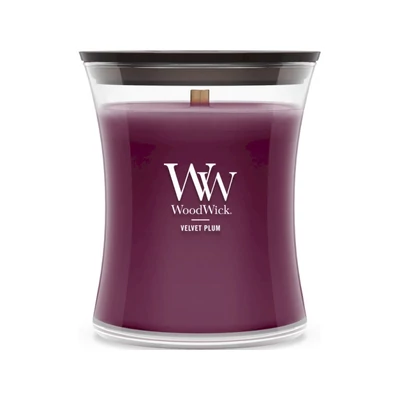 WoodWick® Velvet Plum közepes üveggyertya 275g