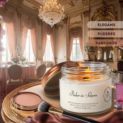 Aurora Candle Púder és Selyem Vintage illatgyertya 140g