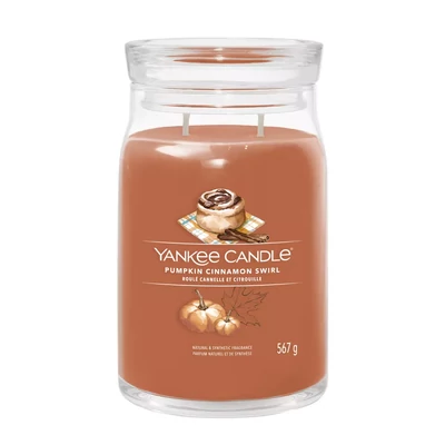 YANKEE CANDLE® PUMPKIN CINNAMON SWIRL NAGY ÜVEGGYERTYA 567g