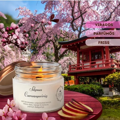 Aurora Candle Selymes Cseresznyevirág Vintage illatgyertya 140g