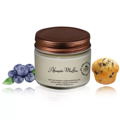 Aurora Candle Áfonyás Muffin (Megújult) Vintage szójaviasz illatgyertya 140g