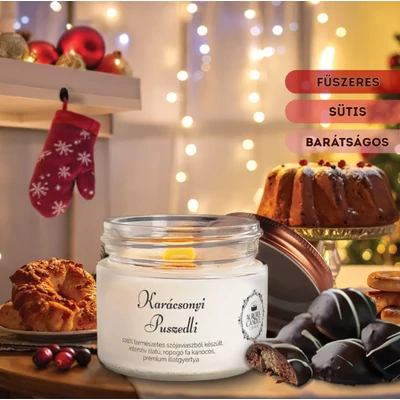 Aurora Candle Karácsonyi Puszedli Vintage illatgyertya 140g