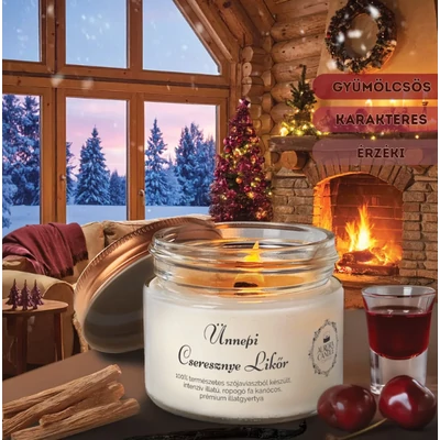 Aurora Candle Ünnepi Cseresznye Likőr Vintage illatgyertya 140g
