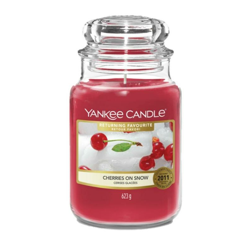 Yankee Candle® Cherries on snow nagy üveggyertya