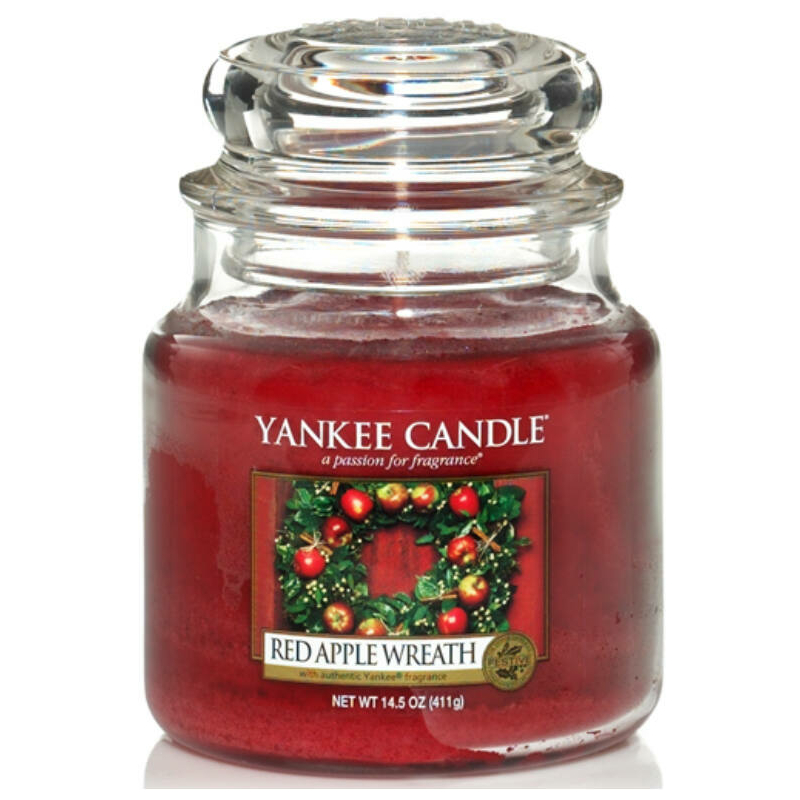 Yankee Candle® Red Apple Wreath közepes üveggyertya