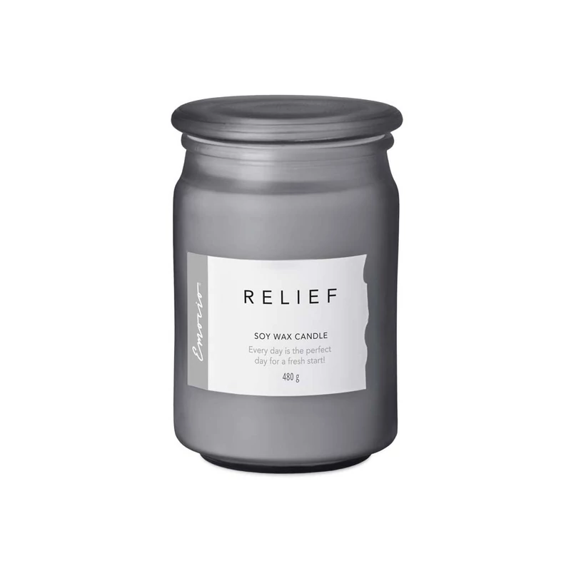 Emocio Üveg Wellness Relief nagy üveggyertya 480g