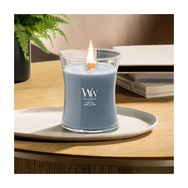 WoodWick® Terra Haze közepes üveggyertya 275g