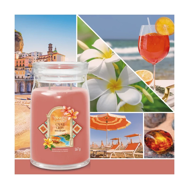 Yankee Candle® Capri Glow Signature nagy üveggyertya 567g
