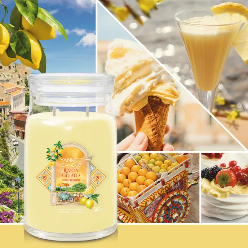Yankee Candle® Lemon Gelato Signature nagy üveggyertya 567g