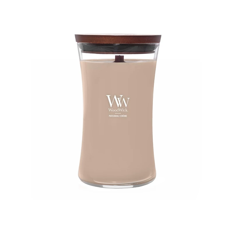 WoodWick® Patchouli Créme nagy üveggyertya 610g