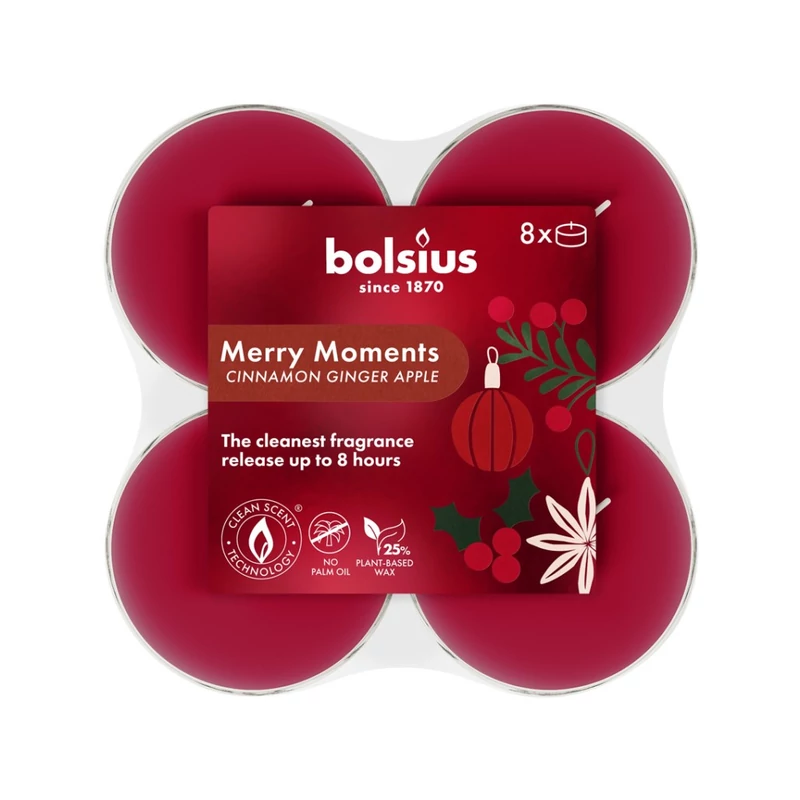 Bolsius Maxi Teamécses 8 db Merry Moments