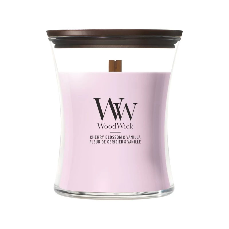 WoodWick® Cherry Blossom & Vanilla közepes üveggyertya 275g