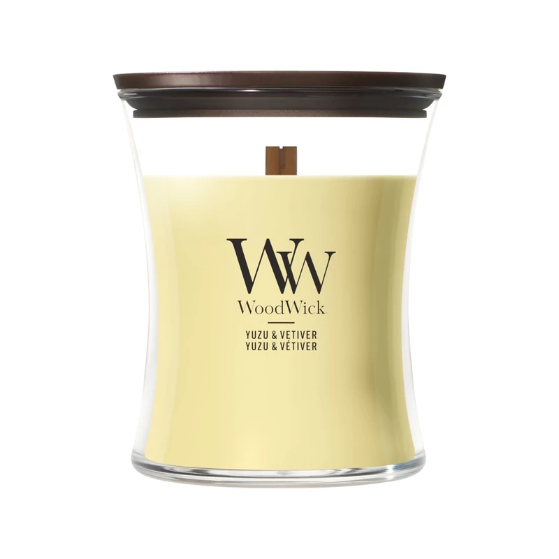 WoodWick® Yuzu & Vetiver közepes üveggyertya 275g