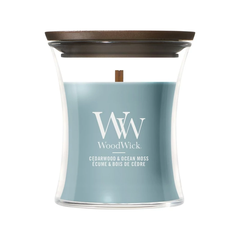 WoodWick® Cedarwood & Ocean Moss kis üveggyertya 85g